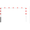 Access barriers | with triangular locking mechanism | swing-back | with top bar | hot-dip galvanized and white coatedwith red reflecting stripes | total width: 2500 mm